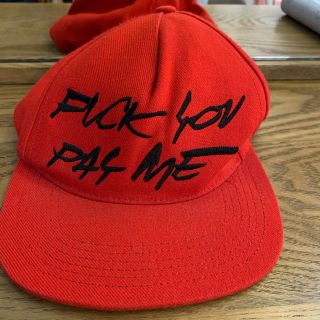 シュプリーム(Supreme)のsupreme ベースボールキャップ　赤　FUCK YOU PAY ME(キャップ)