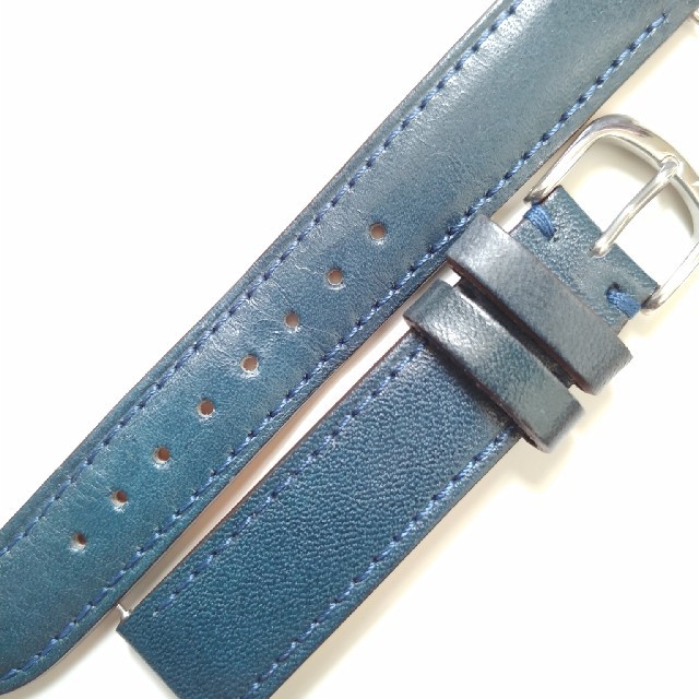 KNOT(ノット)のKnot腕時計ベルト　ネイビー栃木レザーストラップ　 メンズの時計(レザーベルト)の商品写真