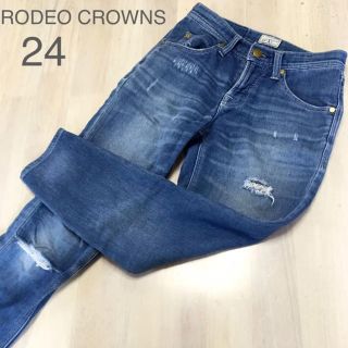 ロデオクラウンズ(RODEO CROWNS)のRODEO CROWNS ロデオクラウンズ❤️ダメージスウェットデニム(デニム/ジーンズ)