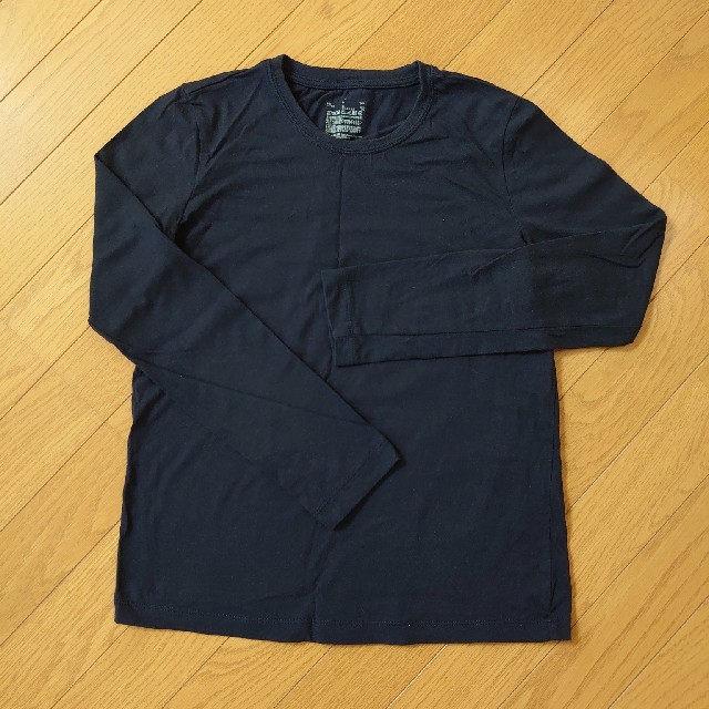 MUJI (無印良品)(ムジルシリョウヒン)の無印良品 クルーネック長袖TシャツS ネイビー キッズ/ベビー/マタニティのキッズ服男の子用(90cm~)(Tシャツ/カットソー)の商品写真