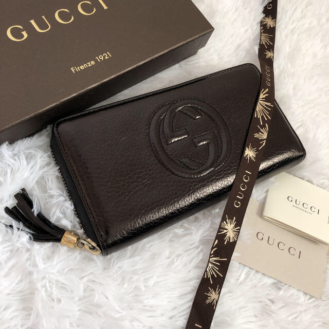 極美品 GUCCI グッチ 長財布 ラウンドファスナー SOHO 驚きの安さ www