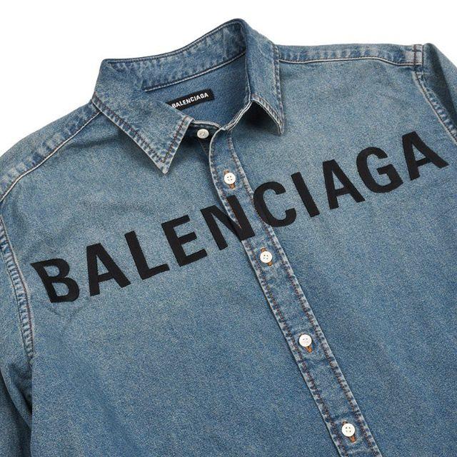 BALENCIAGA バレンシアガ メンズ ロゴデニムシャツ39