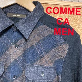 コムサメン(COMME CA MEN)の[秋冬素材] チェック柄　長袖シャツ　L(シャツ)