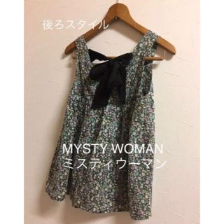 ミスティウーマン(mysty woman)のミスティウーマン＊M＊キャミソール リボン リボン取り外し可能 小花 (シャツ/ブラウス(半袖/袖なし))