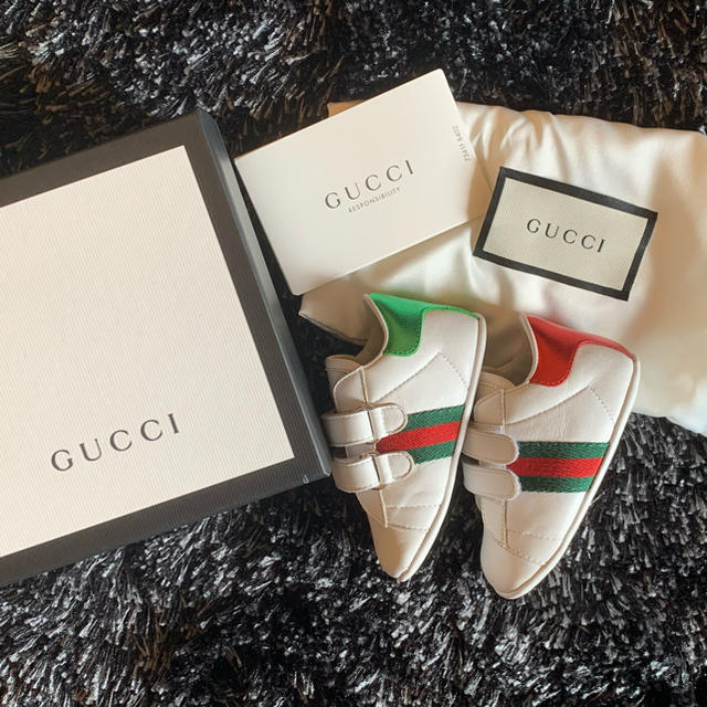 Gucci(グッチ)のぶるー様専用＊＊GUCCI  エーススニーカー キッズ/ベビー/マタニティのベビー靴/シューズ(~14cm)(スニーカー)の商品写真