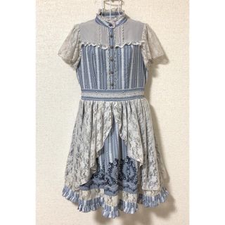 アクシーズファム(axes femme)の【美品】axes femme POETIQUE ラビットプリントワンピース(ひざ丈ワンピース)