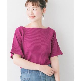 アーバンリサーチロッソ(URBAN RESEARCH ROSSO)の美品　アーバンリサーチ　ロッソ　半袖　リブ　トップス　(Tシャツ(半袖/袖なし))