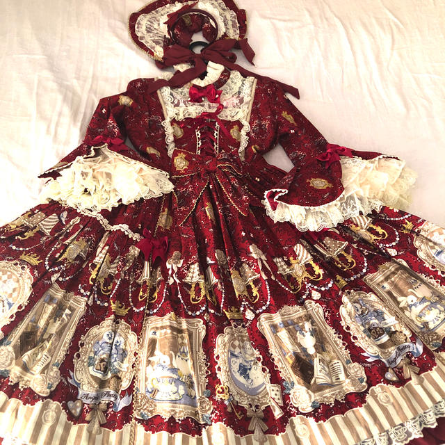 Angelic Pretty - wonder gallery dress 3点セット ワイン 10月末迄の ...