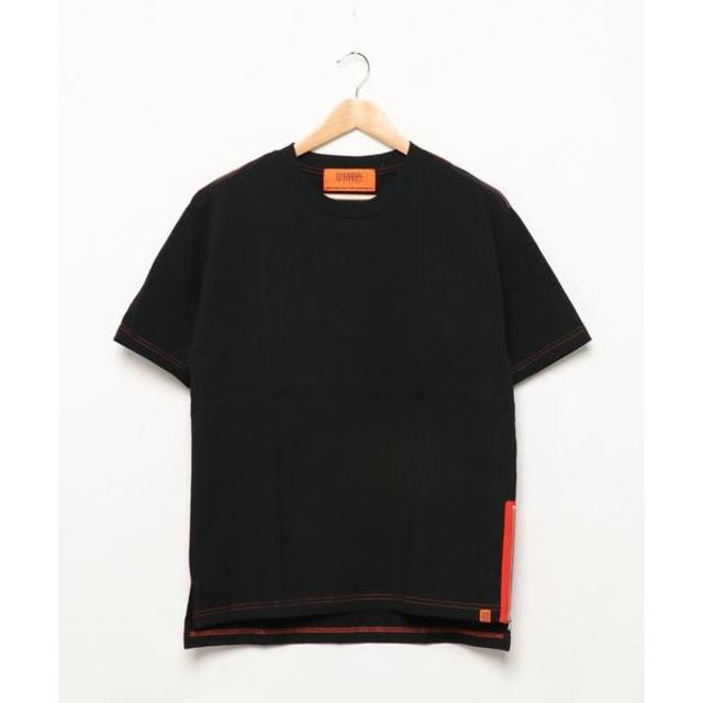 MORGAN HOMME(モルガンオム)のTシャツ SIDE ZIP UNIVERSAL OVERALL ブラック メンズのトップス(Tシャツ/カットソー(半袖/袖なし))の商品写真