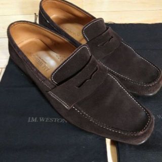 ジェーエムウエストン(J.M. WESTON)のJ.M.ウェストン ローファー スエード ブラウン　71/2 E(スリッポン/モカシン)