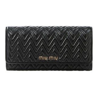 ミュウミュウ(miumiu)のミュウミュウ　MIU MIU　 長財布 黒　ブラック　新品(長財布)