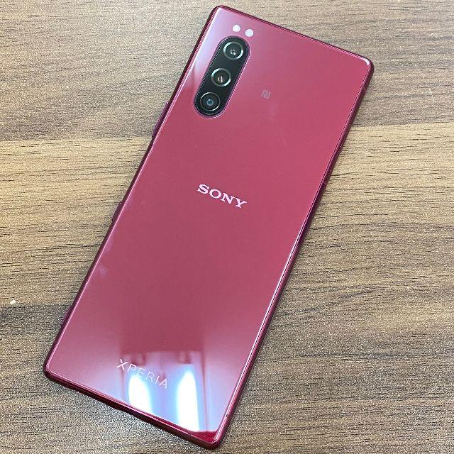 【◆Ki250】 Xperia5 901SO レッド SIMフリースマートフォン/携帯電話