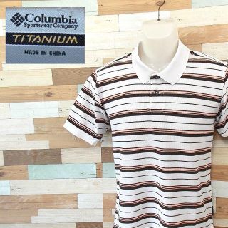 コロンビア(Columbia)の【Columbia】 美品 コロンビア ボーダー半袖ポロシャツ サイズM(ポロシャツ)