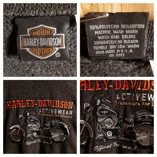 HARLEY DAVIDSON ハーレーダビッドソン 刺繍ロゴ スウェット L 3