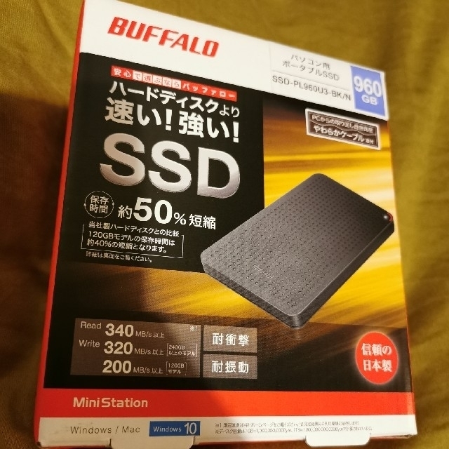 【新品】バッファロー 外付けSSD 960GBのサムネイル