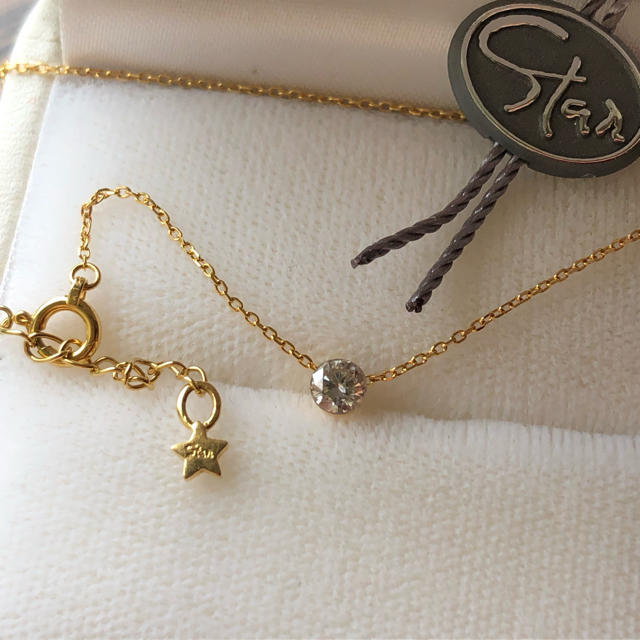 STAR JEWELRY(スタージュエリー)の専用　スタージュエリー✨K18YG×ダイヤモンド0.20ct✨一粒ネックレス レディースのアクセサリー(ネックレス)の商品写真