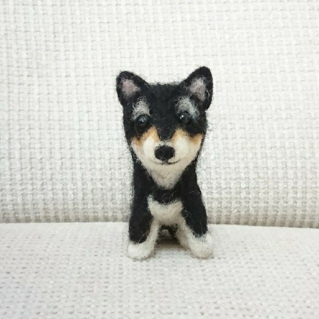 ぬいぐるみ羊毛フェルト☆黒柴犬  ぬいぐるみ