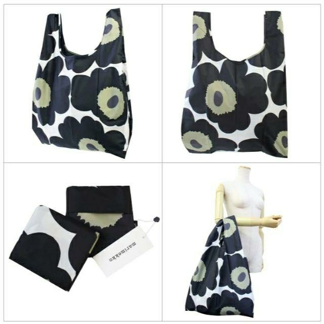 marimekko(マリメッコ)の人気♪【新品・未開封】エコバック☆マリメッコ☆　UNIKKO　ブラック レディースのバッグ(エコバッグ)の商品写真