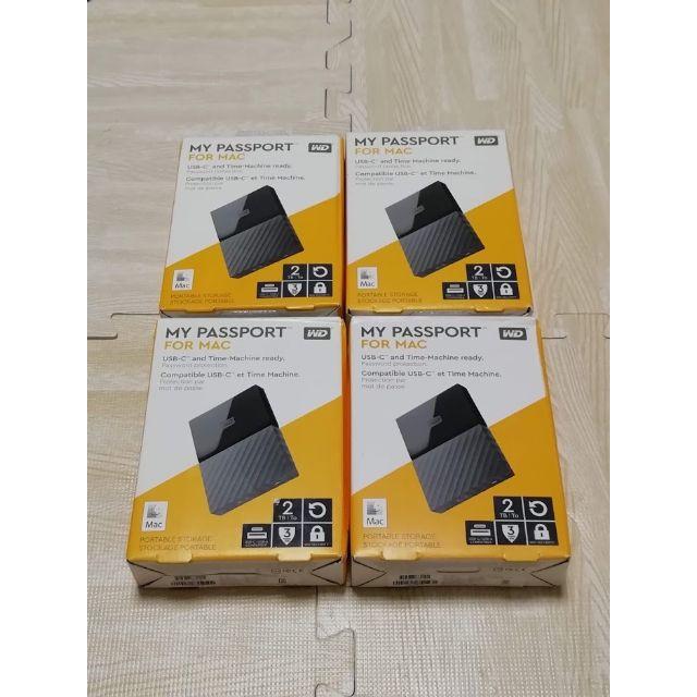 【4個セット】WD ハードディスク 2TB My Passpor for Mac