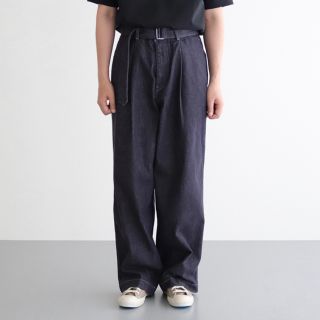 ワンエルディーケーセレクト(1LDK SELECT)のGraphpaper  colorfast denim belted pants(デニム/ジーンズ)