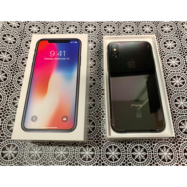 【未使用品】iPhoneX 64GB スペースグレイ ケース・フィルム付き