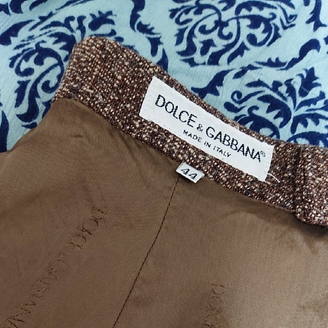 DOLCE&GABBANA(ドルチェアンドガッバーナ)のDOLCE&GABBANA ツイード タイト スカート size 44 茶 レディースのスカート(ミニスカート)の商品写真