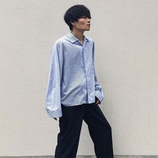 アンユーズド(UNUSED)のTHEE / double-buttoned shirts.(STRIPE)(シャツ)