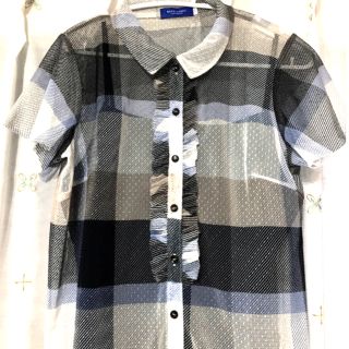 バーバリーブルーレーベル(BURBERRY BLUE LABEL)の今だけ価格！ブルーレーベル クレストブリッジ ブラウス ３８ ブラウス (シャツ/ブラウス(半袖/袖なし))