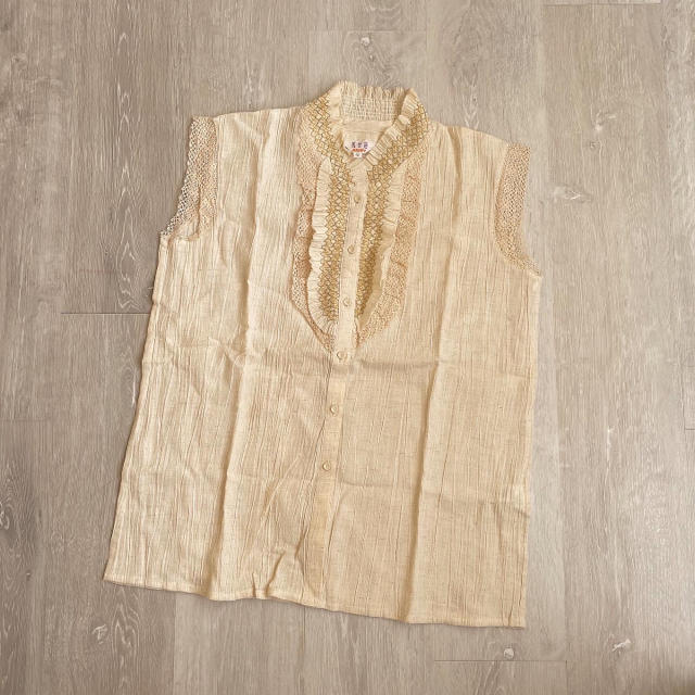 Lochie(ロキエ)のvintage チャイナノースリーブブラウス レディースのトップス(Tシャツ(半袖/袖なし))の商品写真
