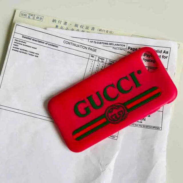 GUCCI グッチ iPhone SE2/8/7 ラバーケース ピンク スマホ/家電/カメラのスマホアクセサリー(iPhoneケース)の商品写真