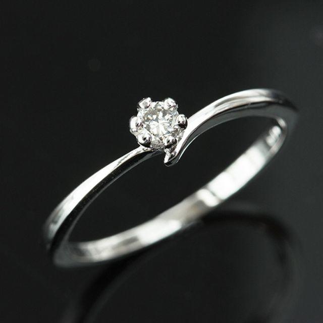 鑑別書付　ダイヤモンド リング 0.1ct Pt100　17号 レディースのアクセサリー(リング(指輪))の商品写真