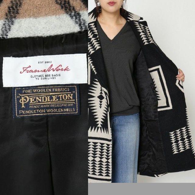 FRAMeWORK(フレームワーク)の【超希少/定価89640円】FRAMeWORK　×　PENDLETON　コート レディースのジャケット/アウター(ロングコート)の商品写真