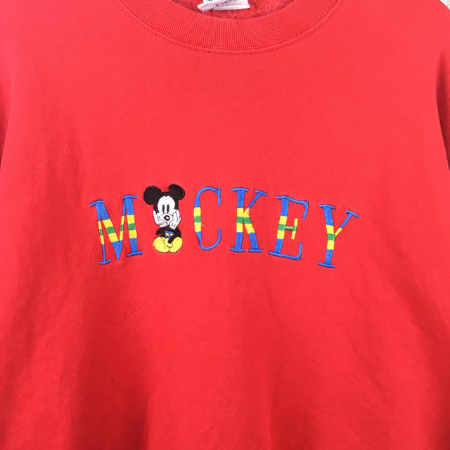 Disney(ディズニー)の(美品)90'Sディズニー　ヴィンテージスウェットトレーナー　ミッキー刺繍入り メンズのトップス(スウェット)の商品写真