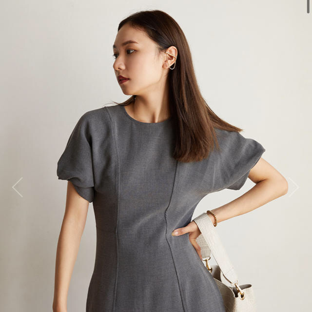 TODAYFUL(トゥデイフル)のrandeboo Minimal puff op (gray) レディースのワンピース(ロングワンピース/マキシワンピース)の商品写真