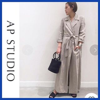 アパルトモンドゥーズィエムクラス(L'Appartement DEUXIEME CLASSE)の【AP STUDIO】リネンラップロングコート 定価 53,900円(ロングコート)