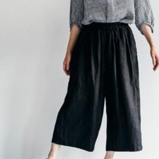 fog linen work フォグ リネン ストライプ キュロット パンツ