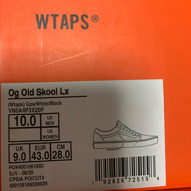 WTAPS × VANS OG OLD SKOOL LX WHITE 28cm