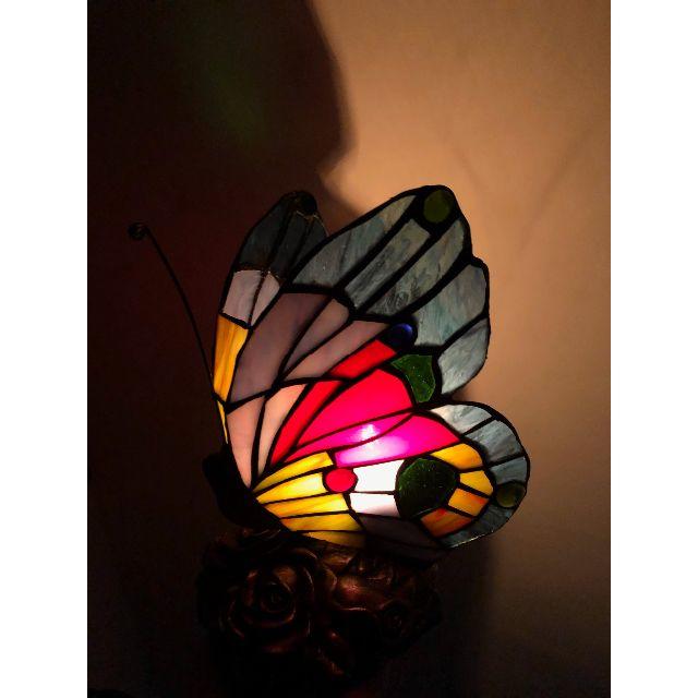 未使用　ティファニーランプ　蝶　ナイトライト　ステンドグラス　照明