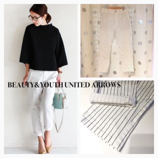 ビューティアンドユースユナイテッドアローズ(BEAUTY&YOUTH UNITED ARROWS)のB&Yチノストライプテーパードパンツ(クロップドパンツ)