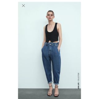 ザラ(ZARA)の新品同様✳︎ZARA ペーパーバッグデニム 36(デニム/ジーンズ)