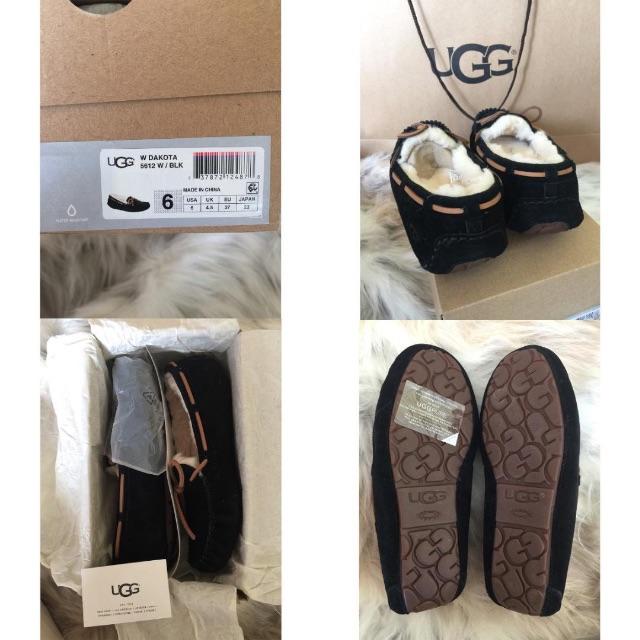UGG(アグ)の新品 UGG DAKOTA ダコタ ローファー モカシン リボン 黒  23cm レディースの靴/シューズ(スリッポン/モカシン)の商品写真
