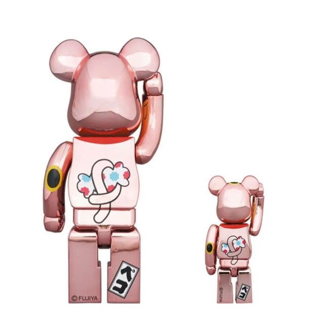 MEDICOM TOY(メディコムトイ)の未開封BE@RBRICK 招き猫 ペコちゃん 桃金メッキ 100％ ＆ 400％ エンタメ/ホビーのフィギュア(その他)の商品写真