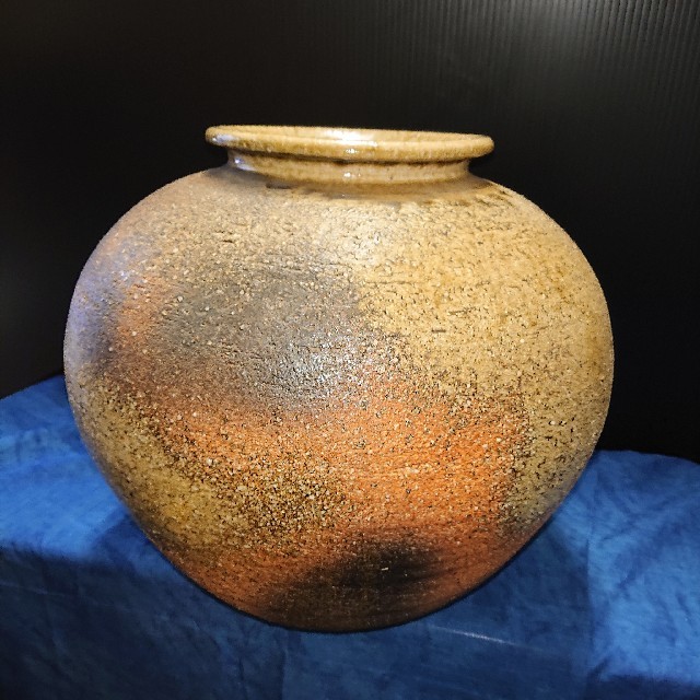 信楽焼 花瓶 花器 焼締壺型花入 陶器 陶芸 工芸品 アンティーク コレクション