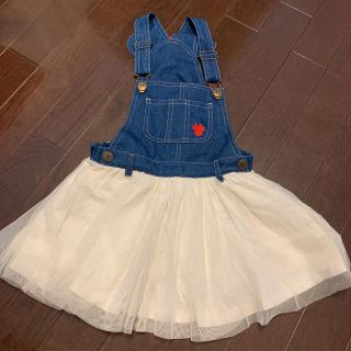 フタフタ(futafuta)の【新品】Minnieちゃん　デニム ジャンパースカート(ワンピース)