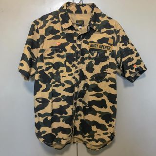 アベイシングエイプ(A BATHING APE)のa bathing ape bape ワークシャツ　半袖シャツ　迷彩　古着(シャツ)