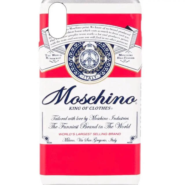 iPhoneケースMOSCHINO モスキーノ iPhone X/XS バドワイザー コラボ