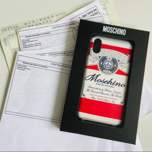 iPhoneケースMOSCHINO モスキーノ iPhone X/XS バドワイザー コラボ