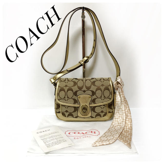 COACH(コーチ)の極美品 COACH コーチ ミニショルダーバッグ シグネチャー キャンパス レディースのバッグ(ショルダーバッグ)の商品写真