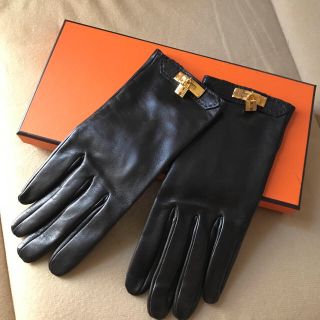 エルメス(Hermes)のエルメス　手袋　ケリーチャーム　7.5 size こげ茶(手袋)