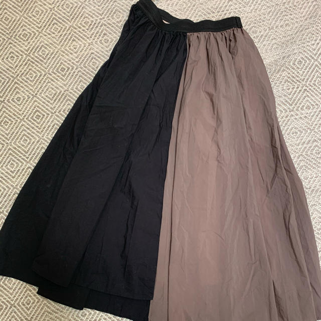 DOUBLE STANDARD CLOTHING(ダブルスタンダードクロージング)のスカート　バイカラーアシンメトリー レディースのスカート(ひざ丈スカート)の商品写真